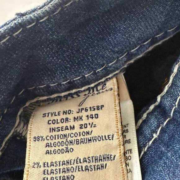 Miss Me Blue Denim Jeans Size 28 Capri Pants Cotton Blend Bling Pockets - Picture 7 of 8